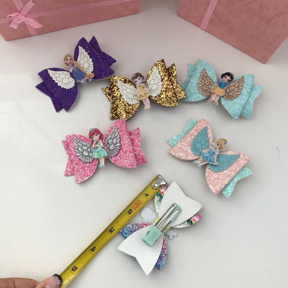 Princess Hair Sparkly Bow Clips - Picture 2 of 7